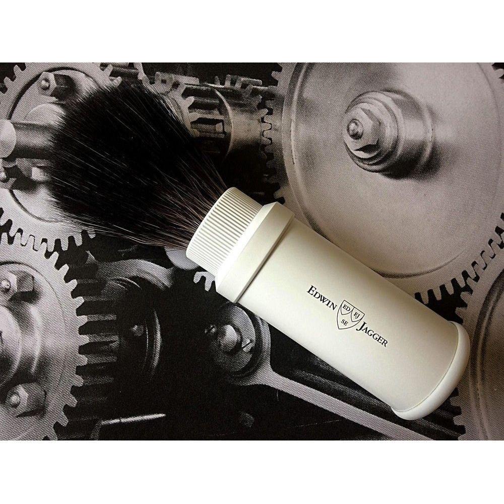 Edwin Jagger White Travel Black Synthetic 21M538 Travel Shaving Brush Pasteur Pharmacy
