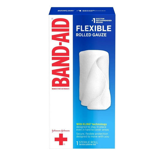 Band-Aid First Rolled Gauze, Large, 4 Inch X 2.5 Yards First Aid Pasteur Pharmacy