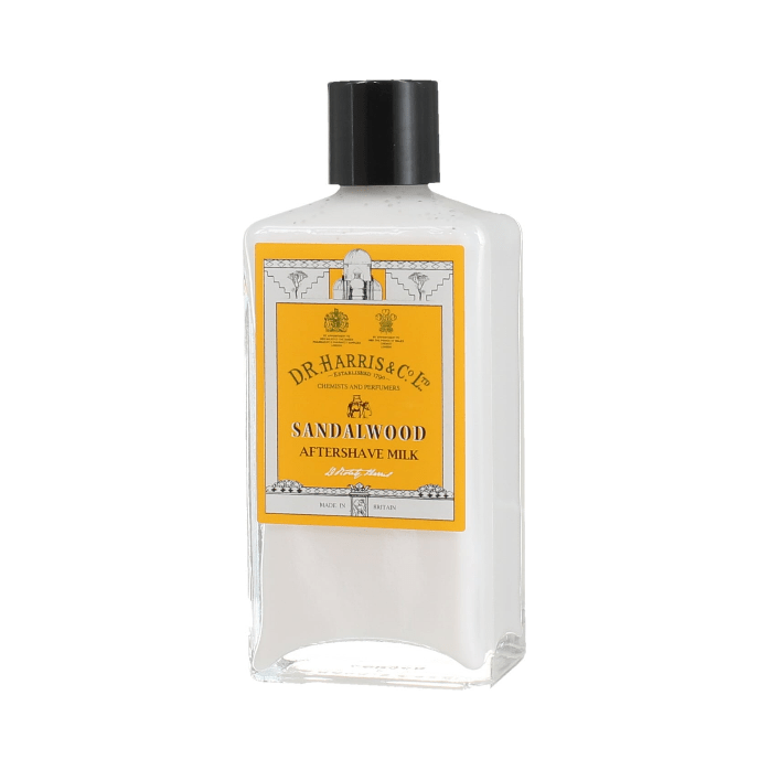 D. R. Harris & Co Sandalwood Aftershave Milk Aftershave Milk Pasteur Pharmacy Glass Bottle 150ml