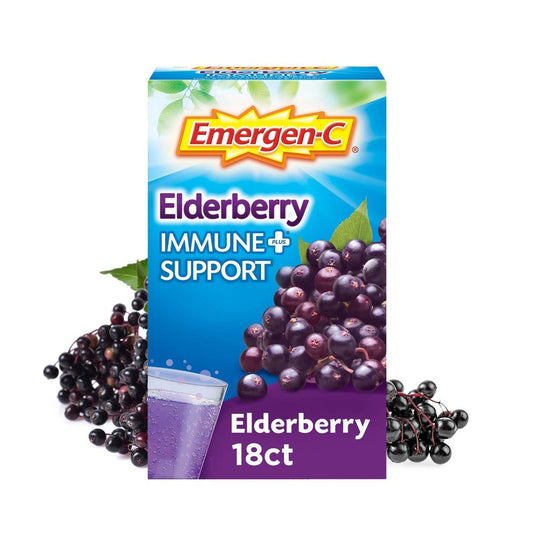 Emergen-C Immune+ Dietary Supplement Powder Drink Mix With Vitamin - Elderberry - 18ct Vitamins & Supplements Pasteur Pharmacy