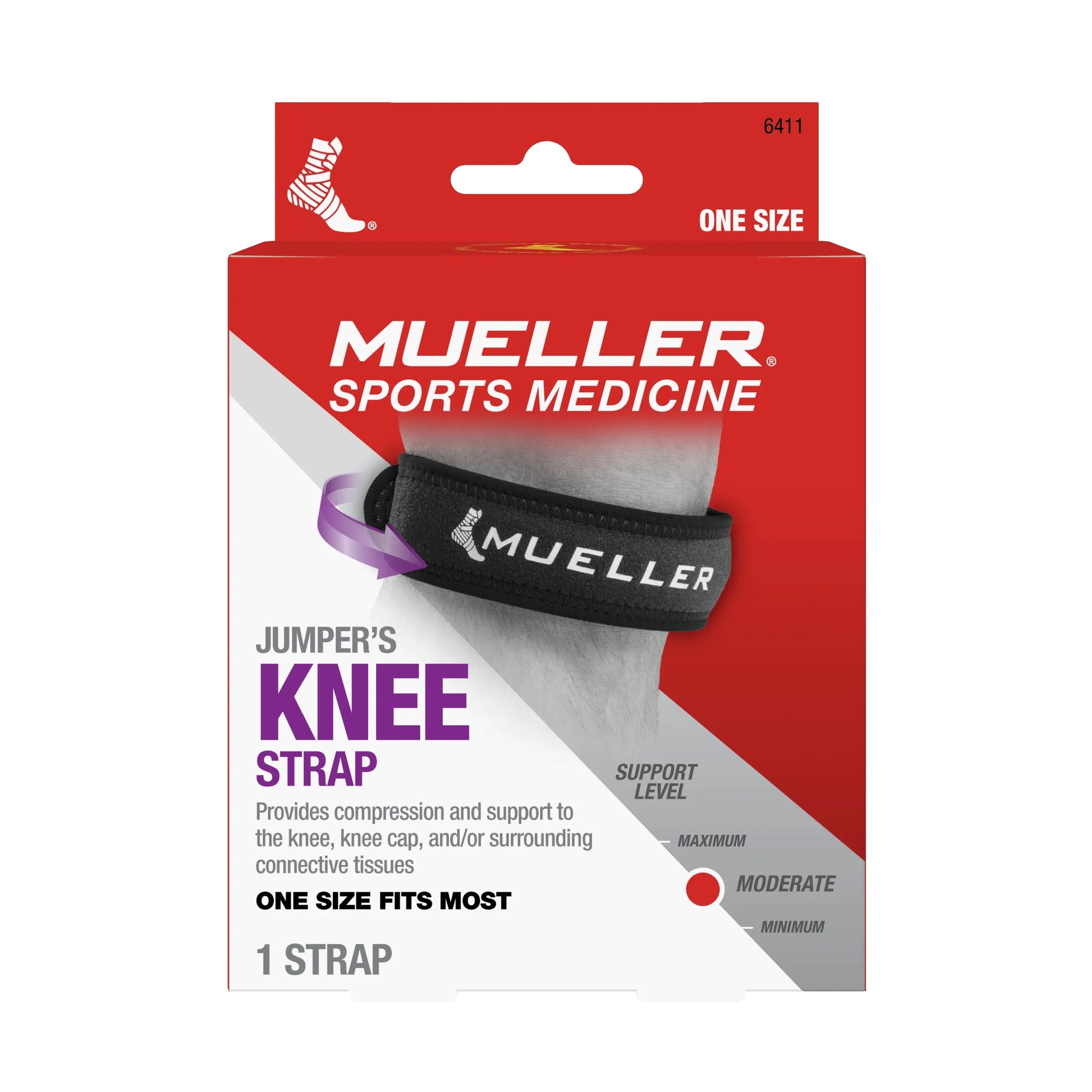 Mueller Jumper's Knee Strap, Unisex, One Size Fits Most, Black Health Care Pasteur Pharmacy