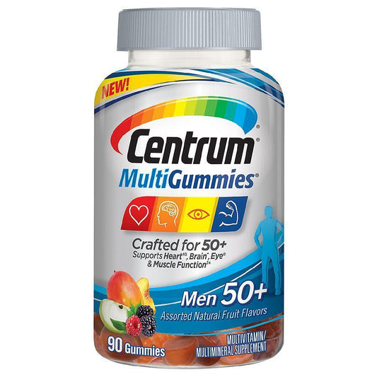 Centrum MultiGummies 50+ Multivitamin - Multimineral Supplement, Assorted Natural Fruit Flavors 90 Count Vitamins & Supplements Pasteur Pharmacy