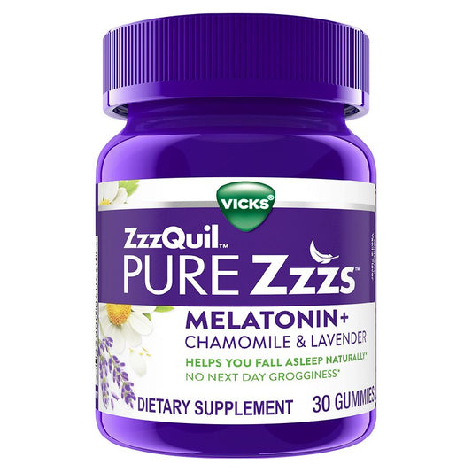 Vicks Pure Zzzs Nightly Sleep – Melatonin & Botanical Blend Gummies Vitamins & Supplements Pasteur Pharmacy