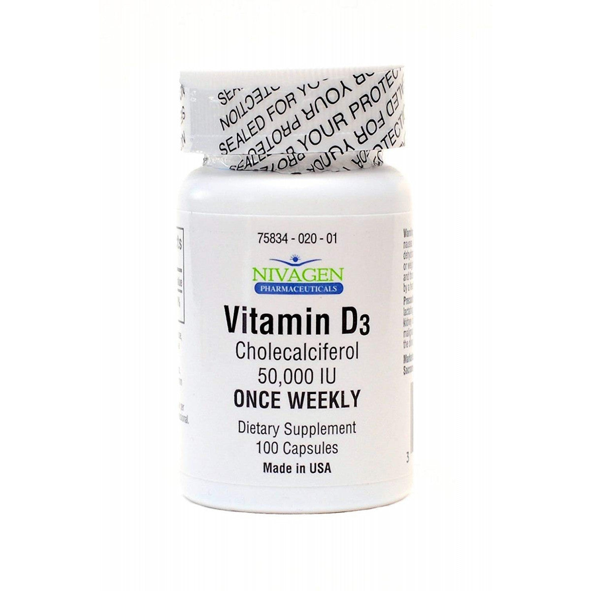 Nivagen Pharmaceuticals Vitamin D3 – 50,000 IU Capsules Vitamins & Supplements Pasteur Pharmacy