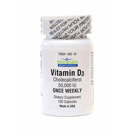 Nivagen Pharmaceuticals Vitamin D3 – 50,000 IU Capsules Vitamins & Supplements Pasteur Pharmacy
