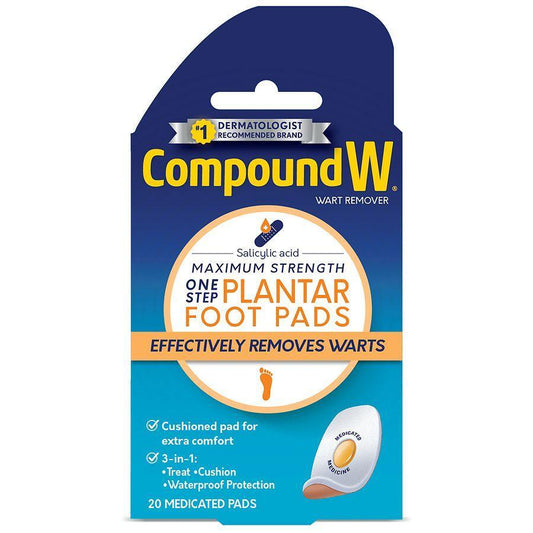 Compound W Maximum Strength One Step Plantar Wart Remover Foot Pads Wart Removers Pasteur Pharmacy