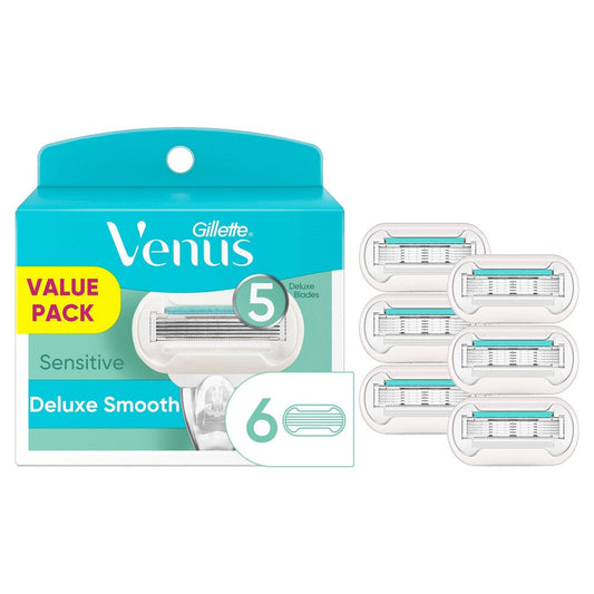 Gillette Venus Deluxe Smooth Sensitive Women's Razor Blade Refills Shaving & Grooming Pasteur Pharmacy