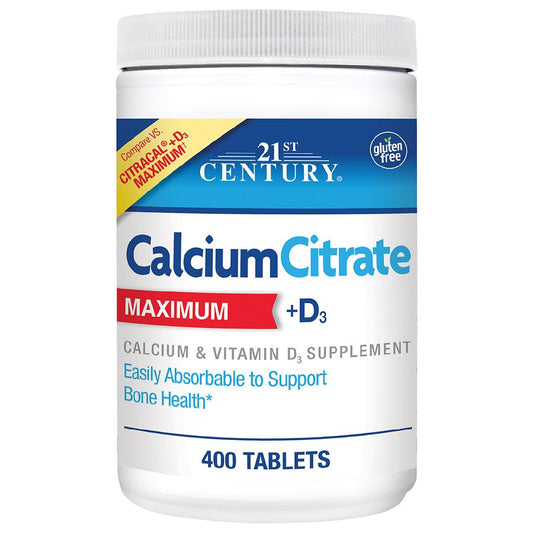21st Century Calcium Citrate /Vitamin D3 315 Mg-250U Tablets 400Ct Vitamins & Supplements Pasteur Pharmacy