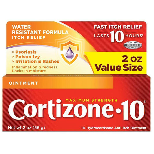 Cortizone 10 Hydrocortisone Anti-Itch Ointment, Maximum Strength 2 Oz Health & Beauty Pasteur Pharmacy