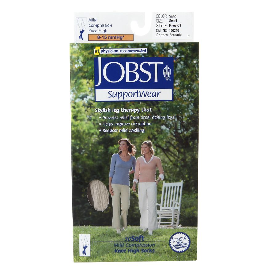 Jobst SupportWear SoSoft Mild Compression Socks Knee High 8-15mmHg Sand Small 1 Pr Personal Care Pasteur Pharmacy