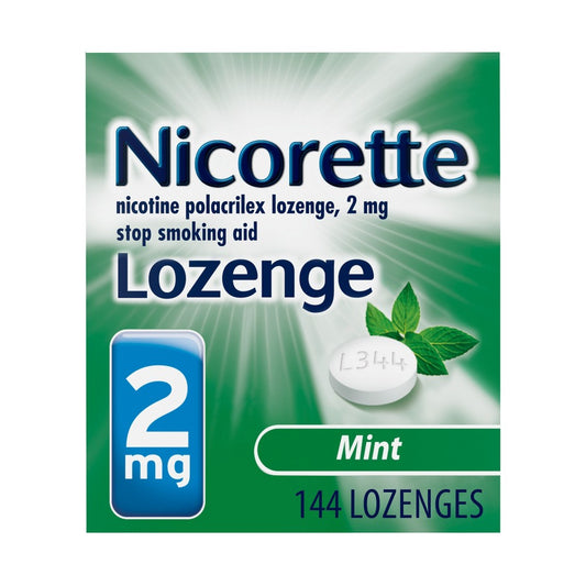 Nicorette 2mg Stop Smoking Aid Nicotine Lozenge - Mint - 144ct Health Care Pasteur Pharmacy