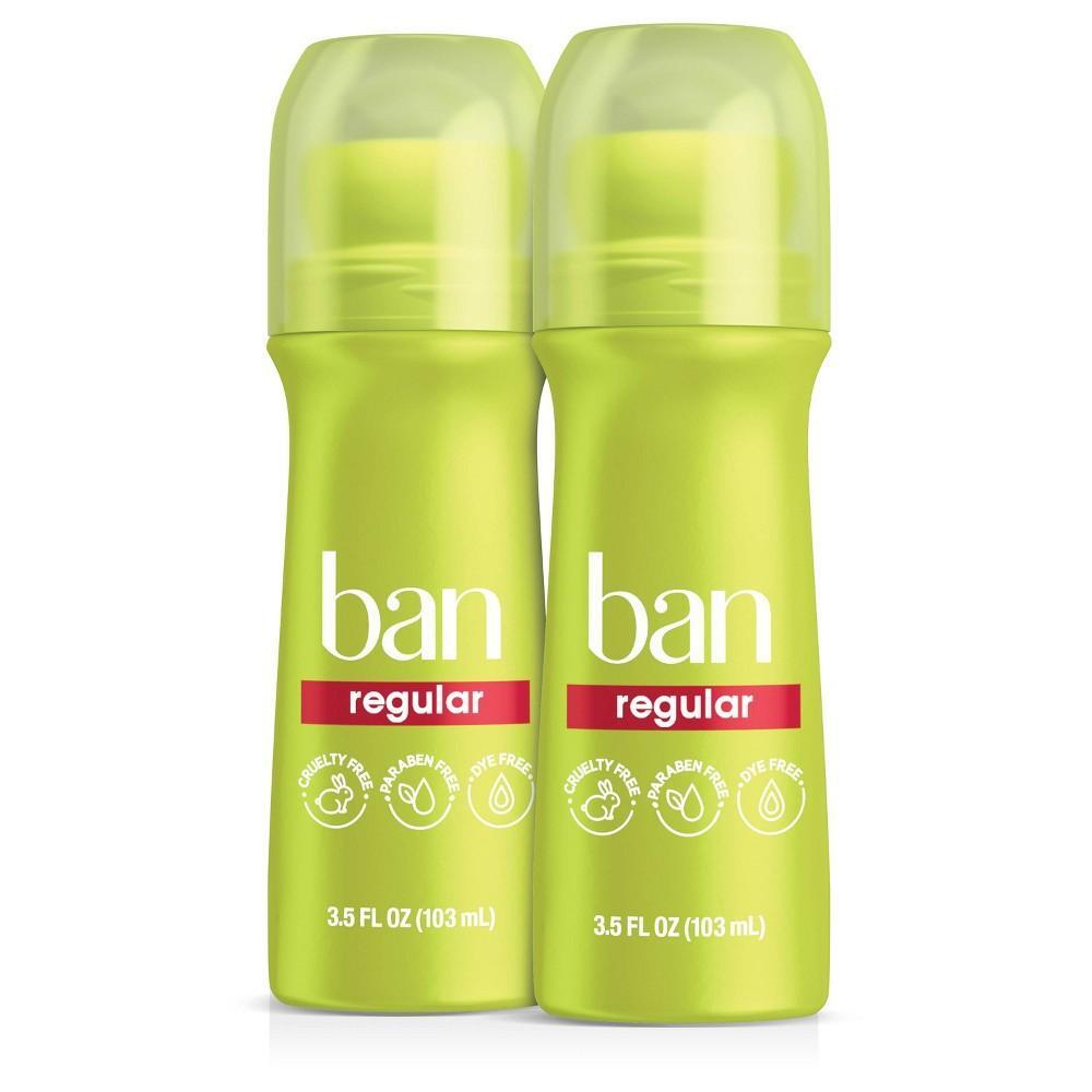 Ban Regular Antiperspirant Roll-On Deodorant - 3.5oz/2pk