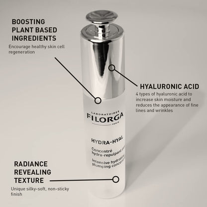 Sérum hidratante con 5 ácidos hialurónicos Hydra-Hyal de Filorga - Hidratante antiedad para piel seca