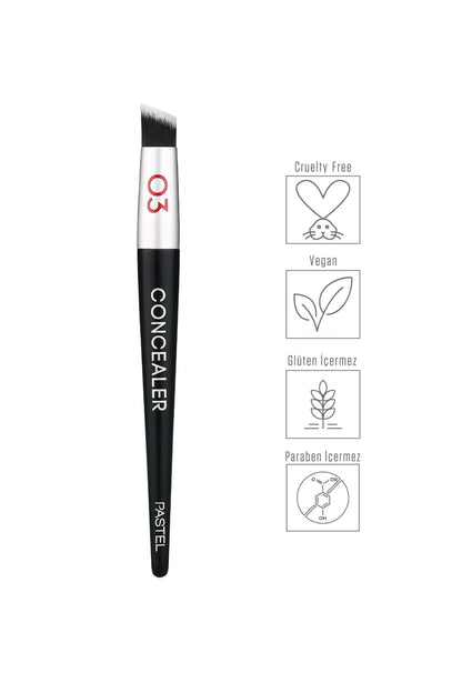 Brocha para corrector Pastel Profashion para una aplicación precisa de maquillaje de ojos: estructura de cerdas densas, corte especial para una fácil distribución del corrector