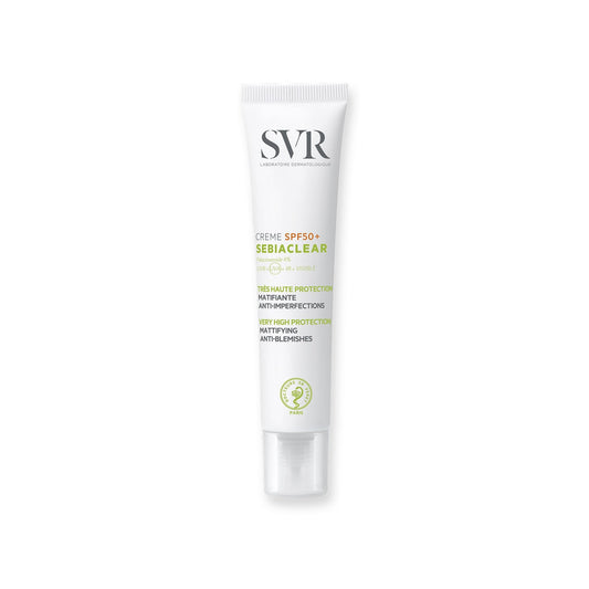 SVR Sebiaclear Krem SPF50+ Sunscreen Cream for Acne-Prone Skin - Matte Finish, Hydrating, 1.35 fl oz