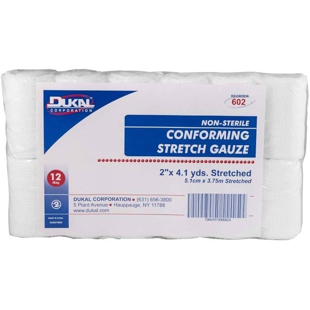Dukal Conforming Stretch Sterile Gauze Rolls, 2" x 4.1 yds (Case of 12) Medical Tape & Bandages Pasteur Pharmacy