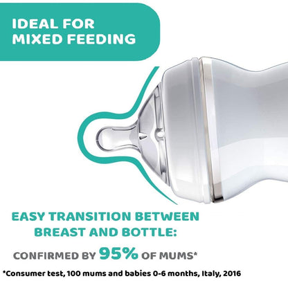 Tetina para biberón Chicco Natural Feeling para +4 meses - Experiencia de alimentación flexible, cómoda y natural
