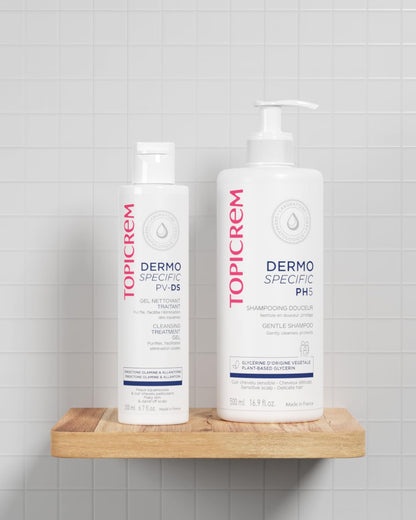 Gel Limpiador PV/DS de Topicrem para cuerpo y cabello - Suave, calmante, para piel y cuero cabelludo sensibles - 200 ml