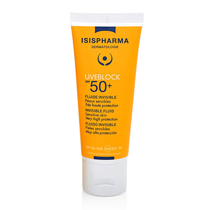 Isis Pharma Uveblock Fluide Invisible SPF50+ - Protection solaire légère, non grasse, protection UVA/UVB