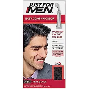 Just For Men AutoStop Foolproof Haircolor, Real Black A-55, 1 ea / 1.2 Oz Hair Color Pasteur Pharmacy