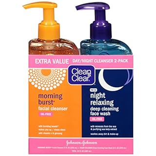 Clean & Clear Day and Night Acne Face Wash Oil-Free 8 fl oz (2 Pack) Skin Care Pasteur Pharmacy