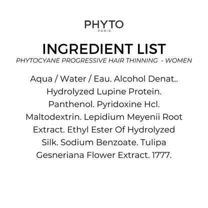 Tratamiento anticaída para mujer Phyto Phytocyane - 12 dosis individuales de 5 ml, promueve la salud capilar y reduce el debilitamiento