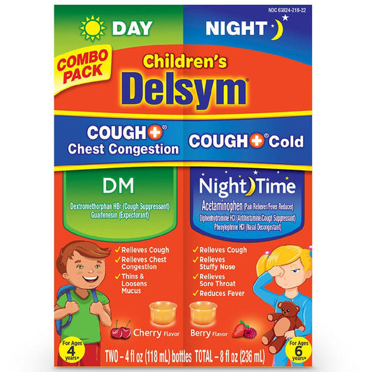 Delsym Children's Cough Day & Night Liquid 4+4 Oz Value Pack Health & Beauty Pasteur Pharmacy