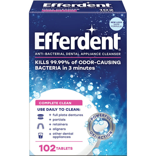 Efferdent Complete Clean Denture & Retainer Cleanser Tablets Dentures Pasteur Pharmacy