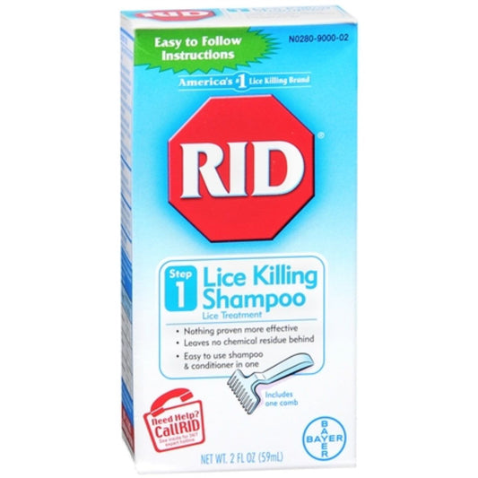 RID Lice Killing Shampoo, Includes 1 Nit Comb And 1 Bottle, 2 Ounces Shampoo Pasteur Pharmacy