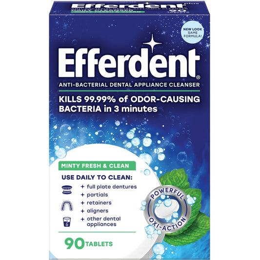 Efferdent Denture Cleanser, Anti-Bacterial, Plus Mint, Tablets, Value Pack Dentures Pasteur Pharmacy