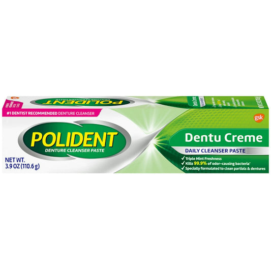 Polident Denture Cleanser Paste, Triple Mint Freshness 3.9 Oz Dentures Pasteur Pharmacy
