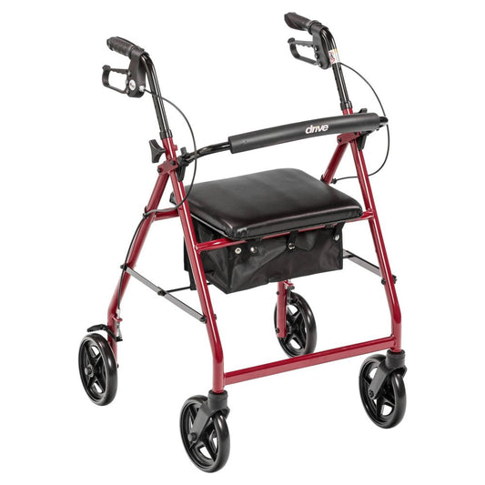 Drive Medical Aluminum Fold Up/ Removable Back Support And Padded Seat Rollator Health & Beauty Pasteur Pharmacy