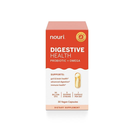 Nouri Digestive Health Probiotic And Omega Capsules - 30ct Vitamins & Supplements Pasteur Pharmacy