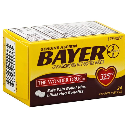 Bayer Aspirin Pain Reliever/Fever Reducer 325 Mg Coated Tablets Health & Beauty Pasteur Pharmacy