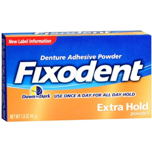 Fixodent Denture Adhesive Powder, Extra Hold 1.6 Oz Denture Adhesives Pasteur Pharmacy