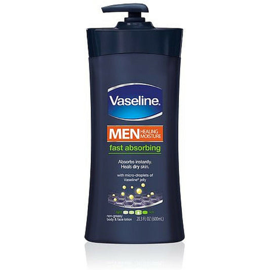 Vaseline Men Healing Moisture Fast Absorbing Body & Face Lotion 20.3oz Lotion & Moisturizer Pasteur Pharmacy