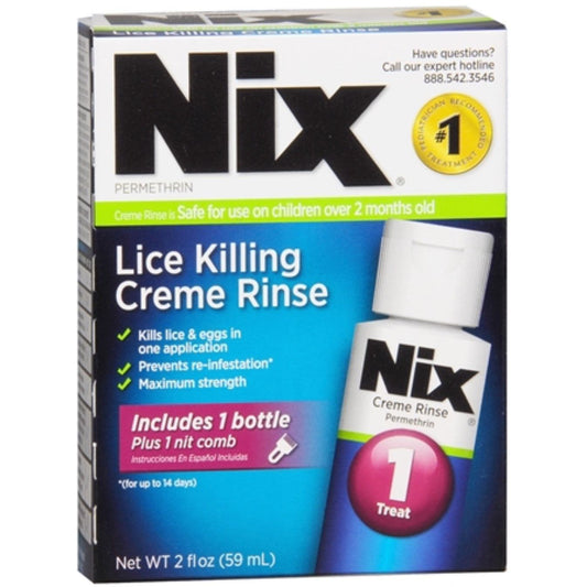 Nix Lice Treatment Creme Rinse And Nit Removal Comb, 2 Oz Health & Beauty Pasteur Pharmacy