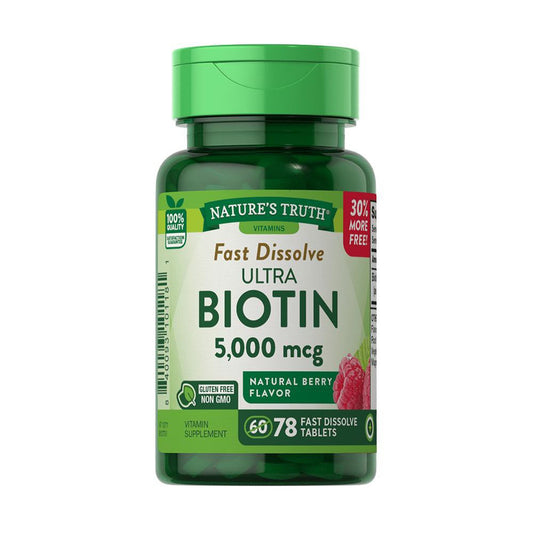 Nature's Truth® Ultra Biotin 5000 mcg – Fast Dissolve Beauty Support (Tablets) Vitamins & Supplements Pasteur Pharmacy