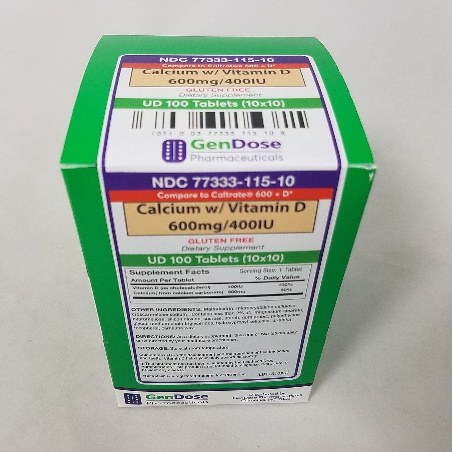 Gendose Calcium Vitamin D 600mg 400Iu Tab 100 Ud Vitamins & Supplements Pasteur Pharmacy