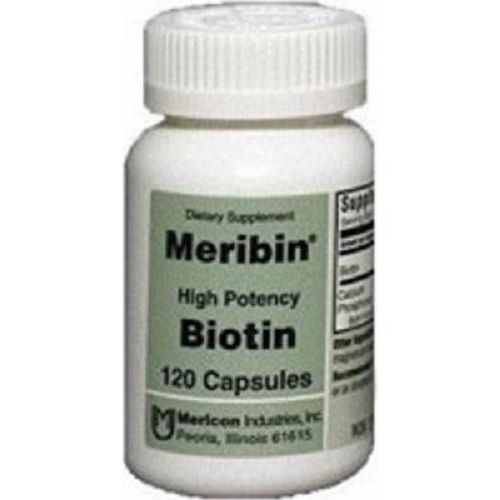 Mericon Meribin De Alta Potencia Biotina 5 Mg Cápsulas, 120ct 003940130127S2998 Pasteur Pharmacy