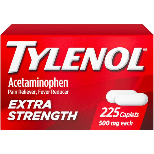 Tylenol For Adults 500Mg Extra Strength Caplets Acetaminophen 225 Caplets Health & Beauty Pasteur Pharmacy