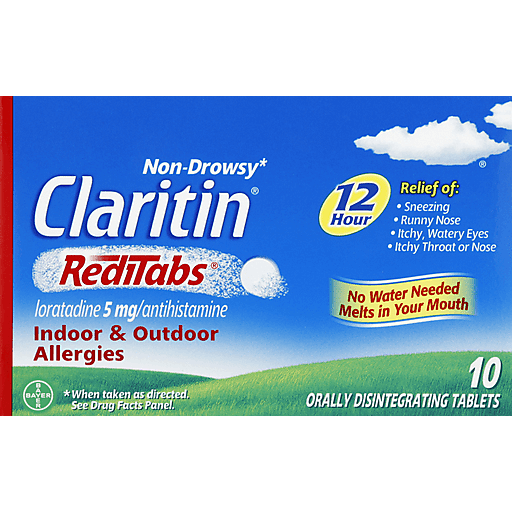 Claritin 5 Mg Reditabs Allergy 12 Hour Tablets 10 In Each Health & Beauty Pasteur Pharmacy
