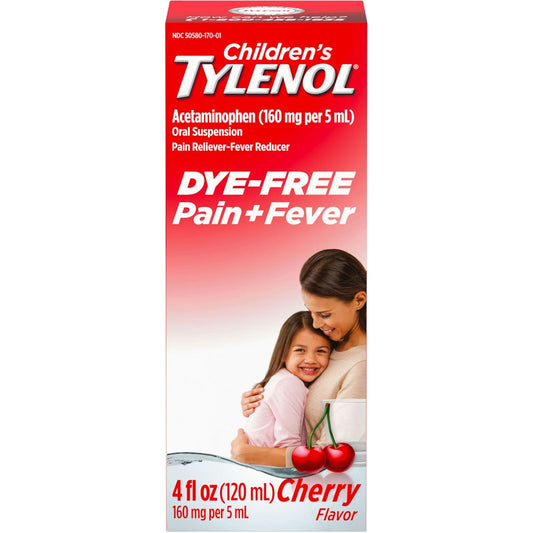 Tylenol Childrens Pain Fever Liquid Dye-Free Cherry 4 Fl Oz Health & Beauty Pasteur Pharmacy
