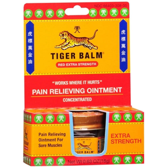 Tiger Balm Pain Relieving Ointment, Red Extra Strength 0.63 Oz Health & Beauty Pasteur Pharmacy