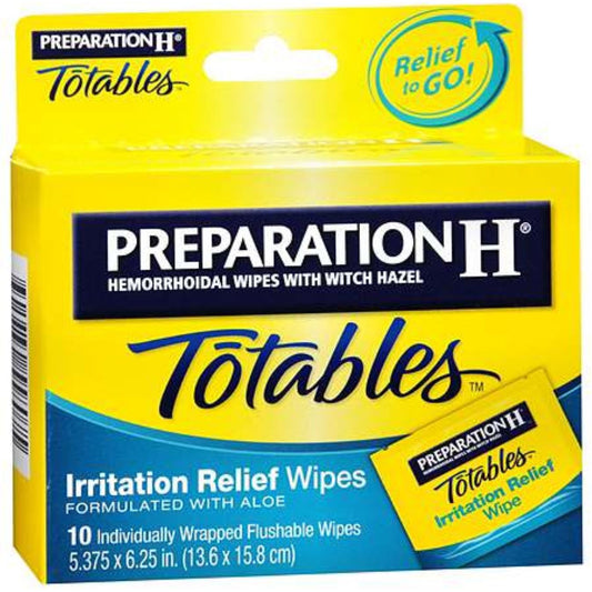 Preparation H Hemorrhoidal Wipes With Aloe Max Strength Individually Wrapped 10Ct Health & Beauty Pasteur Pharmacy