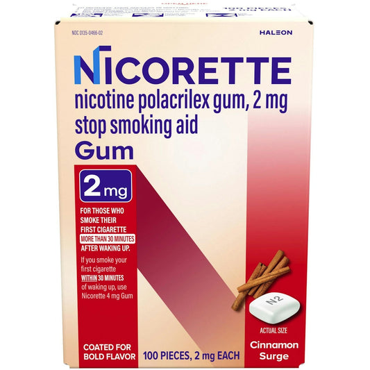 Nicorette Stop Smoking Aid, 2 Mg, Gum, Cinnamon Surge Respiratory Care Pasteur Pharmacy