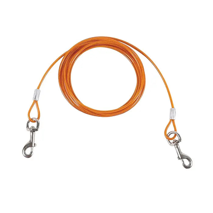 M-Pets Strong Garden Tie-Out Cable for Dogs Orange 4.5m