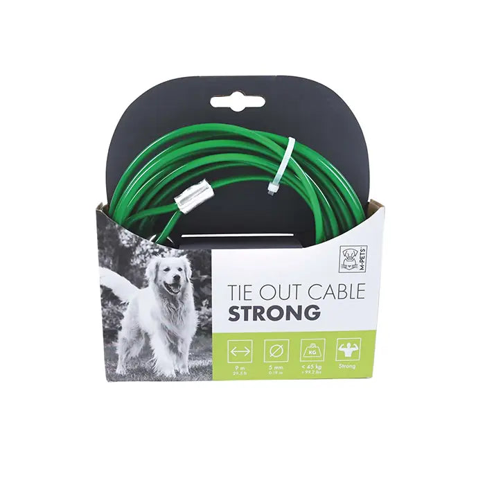 Cable de amarre para perros M-Pets Strong Garden 9 m verde