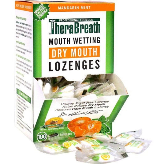 TheraBreath Dry Mouth Lozenges, Sugar Free Mandarin + Mint Oral Care Pasteur Pharmacy