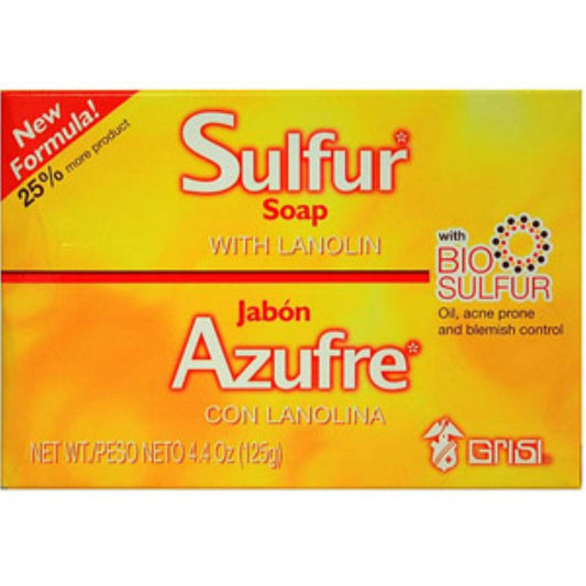 Grisi Sulfur Soap With Lanolin For Acne Treatment 4.4 Oz Bar Soap Pasteur Pharmacy